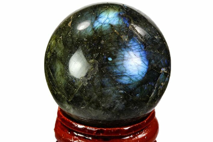 Flashy, Polished Labradorite Sphere - Great Color Play #105768